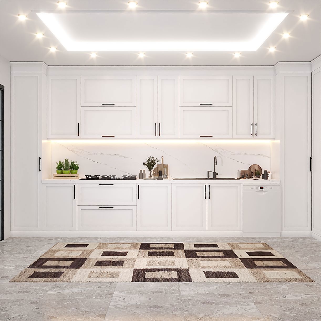 کابینت آشپزخانه با جزئیات دقیق — CA-1444 — آرایان ترسیم