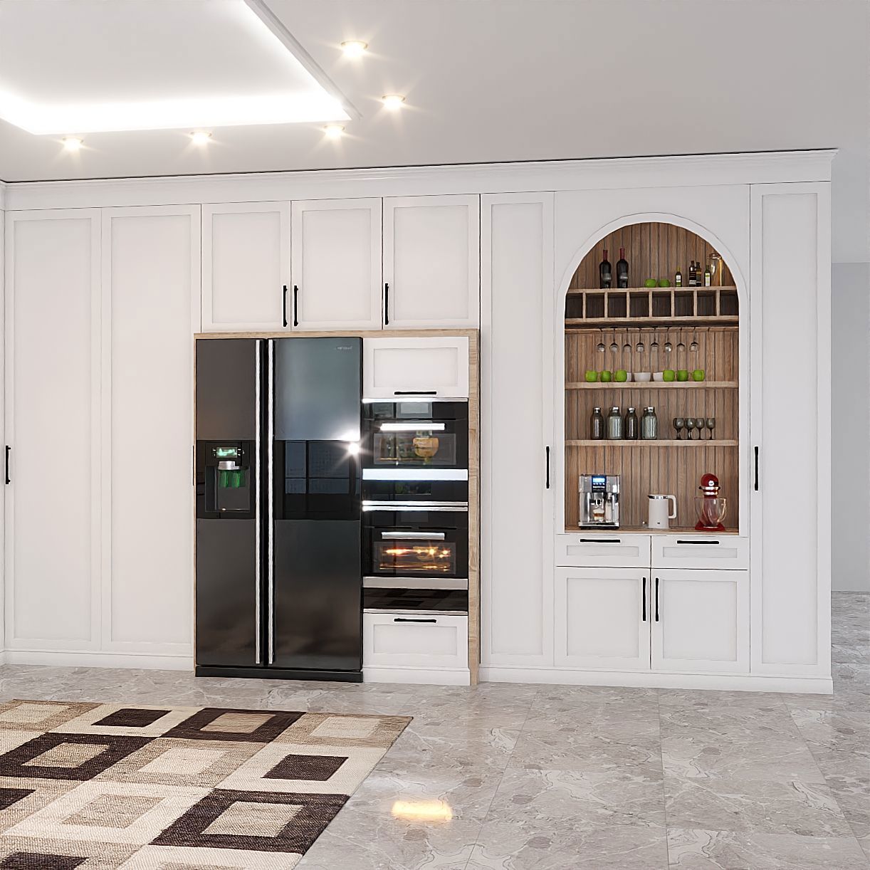 کابینت آشپزخانه با جزئیات دقیق — CA-1444 — آرایان ترسیم
