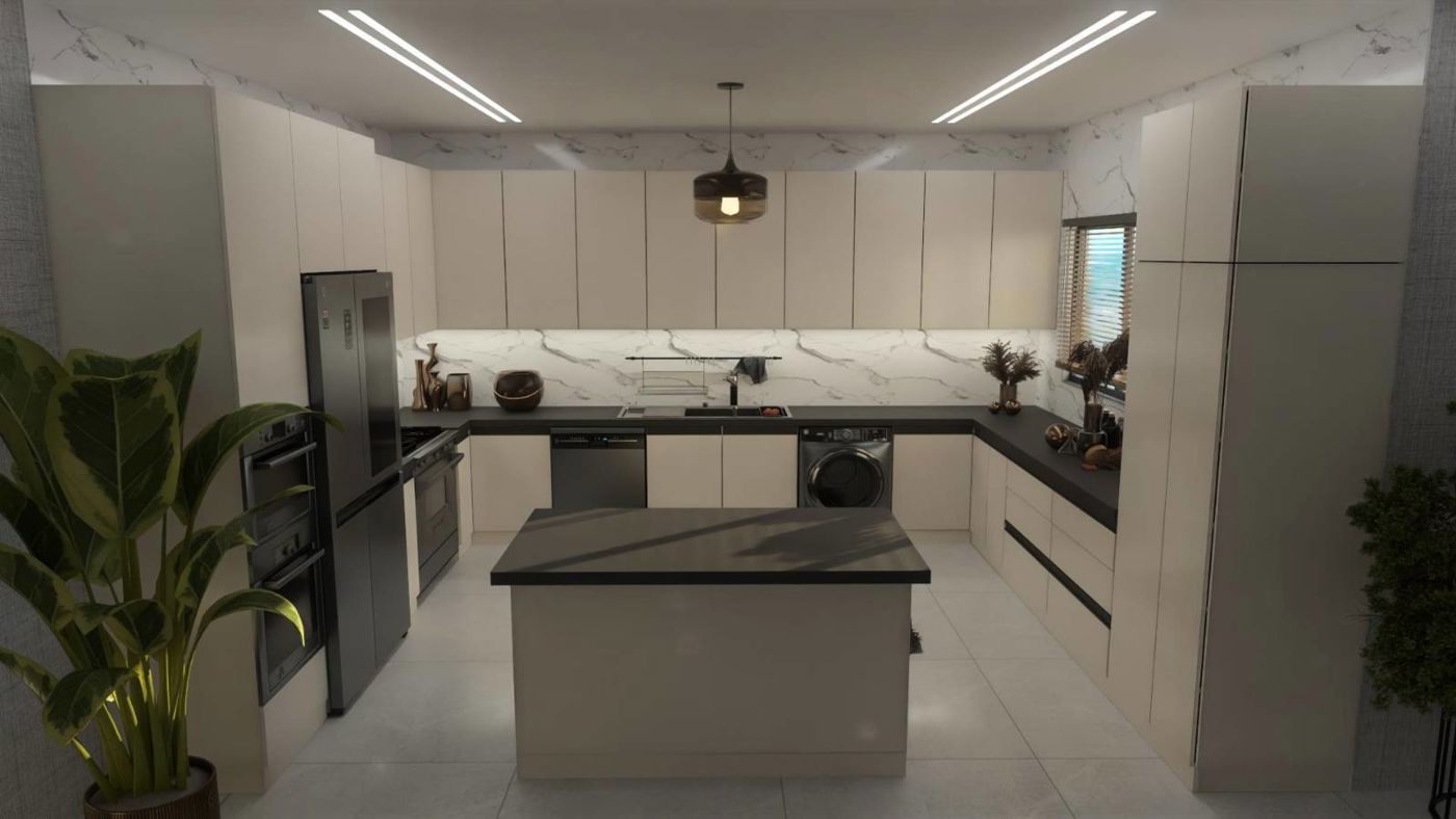 مدل کابینت آشپزخانه اجراشده — CA-1455 — آرایان ترسیم